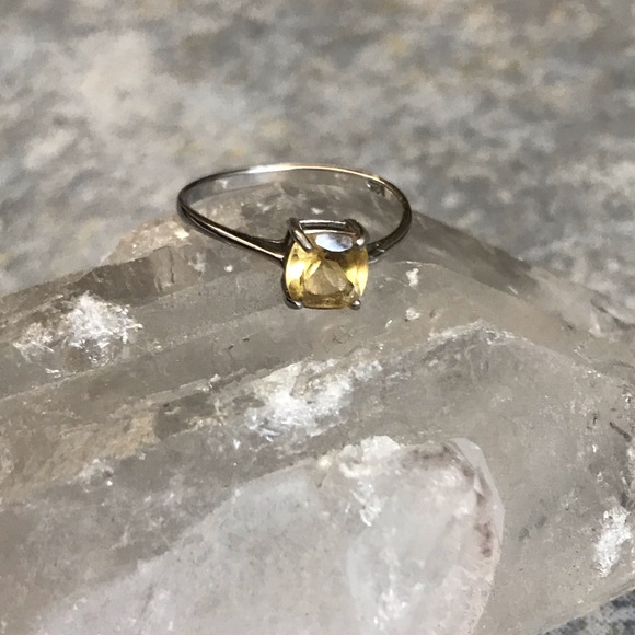Zales Jewelry - Sterling Silver Citrine Solitaire Ring Yellow 7